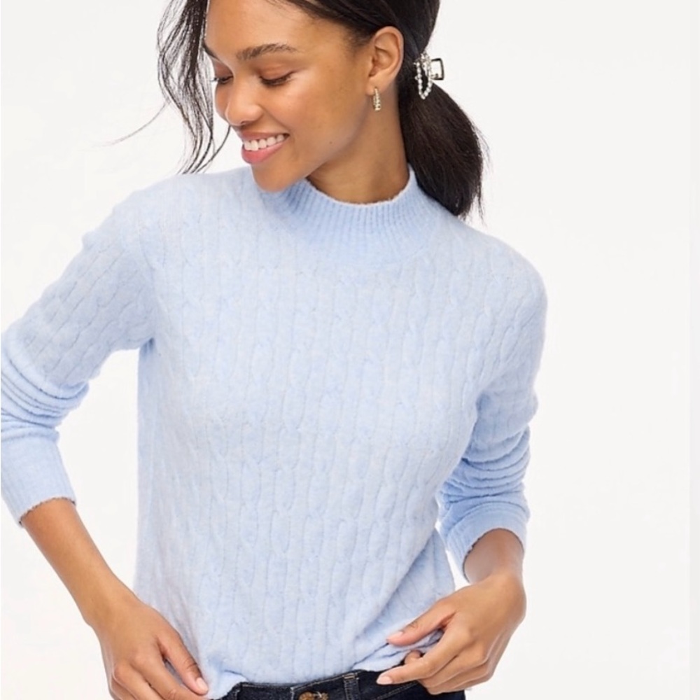 NWT JCrew Mockneck Extra-Soft Cable Sweater